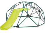 Costway Cupola Di Arrampicata Ø183Cm Con Scivolo E Piattaforma In Tessuto, Struttura Di Arrampicata A Forma Di Cupola Fino A 180Kg, Parco Giochi Per Bambini Da 3 Anni Verde Grigio