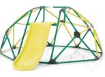 Costway Cupola Per Arrampicata Ø183Cm Con Scivolo E Piattaforma In Tessuto, Struttura Per Arrampicata A Forma Di Cupola Fino A 180Kg, Parco Giochi Per Bambini Da 3 Anni Verde, Giallo