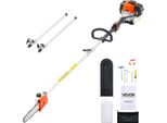 Potatore A Scoppio Vevor, Motosega A 2 Tempi Da 33 Cc, Sega Telescopica Con Asta Estensibile Da 2,04 A 3,54 M, Lama Da 20,3 Cm, Serbatoio Del Carburante Da 850 Ml, Per Segare In Modo Potente Sulle Cime Degli Alberi Più Alti