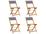 Syfax™ Sedie Giardino Pieghevoli 4Pz Antracite Tessuto Legno Massello