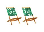 Syfax™ Sedie Da Giardino Pieghevoli 8Pz Verde Tessuto E Legno Massello