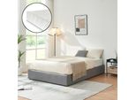 Letto Imbottito 'Nola' Con Materasso E Rete 140 X 200 Cm Grigio Lino