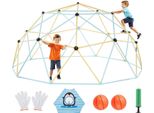 Vevor Arrampicata Cupola Geometrica Con 2 Palloni Da Basket E Rete (305 Cm), 453 Kg Portante Arrampicata, Attrezzatura Per Arrampicata Per Bambini Da 3 A 10 Anni Giardino Giocattoli Parco Giochi