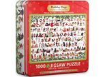 Eurographics Puzzle Holiday Dogs In Blechdose, Smart Cut, 1000 Teile, 48 X 68 Cm, 8051-0939