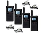 Retevis RB628 PMR446 Radio, Radio Ricetrasmittente Ricaricabile Con 16 Canali 1500Mah Vox Schermo Lcd, Radio Portatile Per Campeggio (4 Pezzi, Nero)