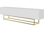Selsey Veldio - Mobile Tv, Bianco Con Struttura In Metallo Dorato, 175 Cm