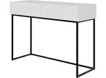 Selsey Veldio - Comodino Con Cassetti, Bianco Con Struttura In Metallo Nero, 110 Cm