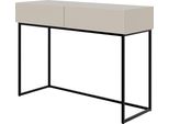Selsey Veldio - Comodino Con Cassetti, Grigio Beige Con Struttura In Metallo Nero, 110 Cm
