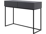 Selsey Veldio - Comodino Con Cassetti, Nero Con Struttura In Metallo, 110 Cm