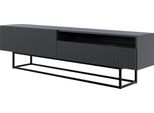 Selsey Veldio - Mobiletto Tv Con Vano A Giorno, Nero Con Cornice In Metallo, 175 Cm