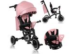 Lionelo Tris Plus Triciclo Balance Bike Fino A 25 Kg Triciclo Per Bambini Manubrio Carrozzina Per Bambini Montaggio Senza Attrezzi - Rosa