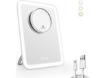 Emke Led Vanity Mirror 181X232 Mm Specchio Per Il Trucco Bianco Con Ventosa E Specchio D'ingrandimento A 3 Posizioni