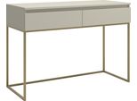 Selsey Bemmi - Tavolino Da Toilette Desk, Grigio Beige Con Struttura In Metallo Dorato, 120 Cm