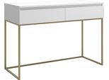 Selsey Bemmi - Tavolino Da Toilette Desk, Bianco Con Struttura In Metallo Dorato, 120 Cm
