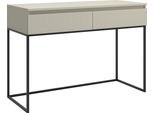 Selsey Bemmi - Tavolino Da Toilette Desk, Grigio Beige Con Struttura In Metallo Nero, 120 Cm