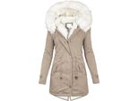 Giacca Invernale Lunga Da Donna - Cappotto Caldo Con Cappuccio, Parka Invernale Con Zip, Giacca In Felpa Slim-Fit Con Coulisse E Tasche, Nero, M
