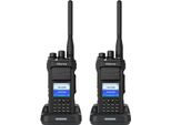 Retevis Ailunce HA1UV Radio Amatoriale Con Microfono, Walkie Talkie A Lungo Raggio, Radio Bidirezionale Ricaricabile A Doppia Banda, Impermeabile IP67 (2 Pz.)