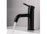 Miscelatore Per Lavabo Everest - Nero - Miscelatore Con Kit Di Installazione E Tubi Flessibili