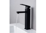 Miscelatore Per Lavabo Pasco Xl - Nero - Miscelatore Monocomando Con Kit Di Installazione E Tubi Flessibili