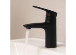 Miscelatore Per Lavabo Valley - Nero - Monocomando Con Kit Di Installazione E Tubi Flessibili