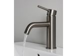 Miscelatore Per Lavabo Everest - Grigio - Monocomando Con Kit Di Installazione E Tubi Flessibili