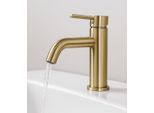 Miscelatore Per Lavabo Everest - Oro - Monocomando Con Kit Di Installazione E Tubi Flessibili