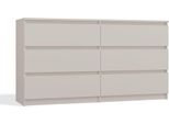 Selsey Malwa - Cassettiera A Sei Cassetti, Grigio, 138 Cm