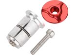 Alluminio Lega Stem Headset Top Cap Bike Fork Expander Bung 1/1.25 Pollici (Rosso)