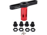 4 Set Di Mozzi Ruota Scanalati Con Dadi Esagonali Da 17 Mm Per Traxxas 5353X Erevo Summit 1/10 Rc Car (Nero)
