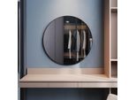 Sonni 80 X 80 X 3,5 Cm Specchio Da Parete Rotondo Nero