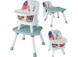 Costway Seggiolone Per Bambini 6 In 1, Seggiolone Con Cintura Di Sicurezza E Vassoio Rimovibile, Seggiolone Combinato, Colorato