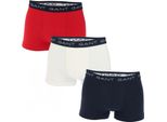 Gant - Boxer Da Uomo (Confezione Da 3) GT5931 (L) (Rosso/Bianco Naturale/Blu Scuro)