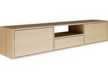 Selsey Framme - Mensola Tv Sospesa Con Tre Ante E Un Ripiano, Rovere Effetto Legno, 150 Cm