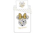 Disney Minnie Mouse Bettbezug Golden Strick - 140 X 200 Cm - Baumwolle