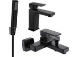 Mexen Cetus R77 Set Per Vasca, Nero - 744303R77-70