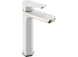 Mexen Lerma Batteria Lavabo Alta, Bianca/Dorata - 74310-25