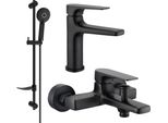 Mexen Lynx DF40 Set Vasca Da Bagno, Nero - 745903DF40-70