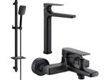 Mexen Lynx DQ62 Set Vasca Da Bagno, Nero - 745913DQ62-70