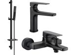Mexen Lynx DQ72 Set Da Bagno, Nero - 745903DQ72-70