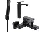 Mexen Cetus R77 Set Vasca, Nero - 744313R77-70
