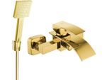 Mexen Aries R45 Rubinetto Per Vasca Con Set Doccia, Oro - 74483R45-50
