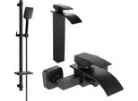 Mexen Aries DQ62 Set Vasca Da Bagno, Nero - 744813DQ62-70