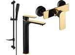 Mexen Alfa DF49 Set Doccia, Nero/Oro - 745714DF49-75