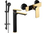 Mexen Alfa DQ40 Set Doccia, Nero/Oro - 745714DQ40-75