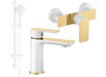 Mexen Alfa DQ40 Set Doccia, Bianco/Oro - 745704DQ40-25