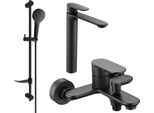 Mexen Milo DF05 Set Da Bagno, Nero - 71313DF05-70