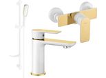 Mexen Alfa DF49 Set Doccia, Bianco/Oro - 745704DF49-25