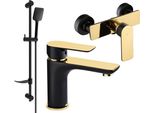 Mexen Alfa DF62 Set Doccia, Nero/Oro - 745704DF62-75