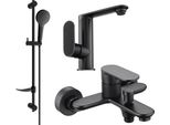 Mexen Milo DF05 Set Da Bagno, Nero - 713053DF05-70