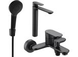 Mexen Milo R05 Set Vasca Da Bagno, Nero - 71313R05-70